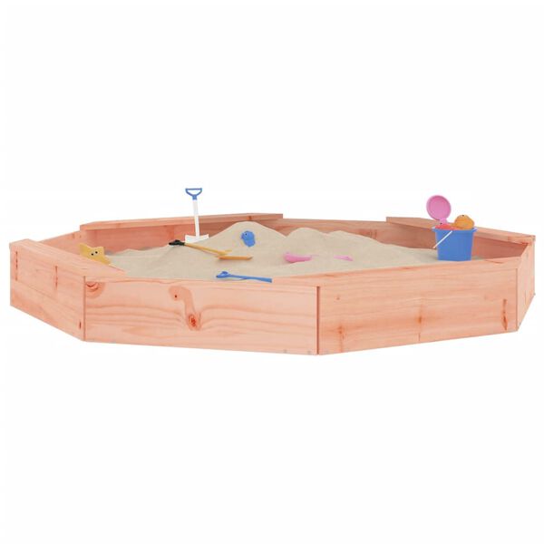 vidaXL Sandkasten mit Sitzen Achteck Massivholz Douglasie