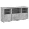 vidaXL Sideboard mit LED-Leuchten Betongrau 142,5x37x67 cm