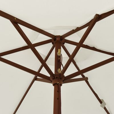 vidaXL Sonnenschirm mit Holzmast Sandfarben 196x231 cm