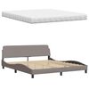 vidaXL Bett mit Matratze "Hanko" Taupe 180x200 cm Stoff