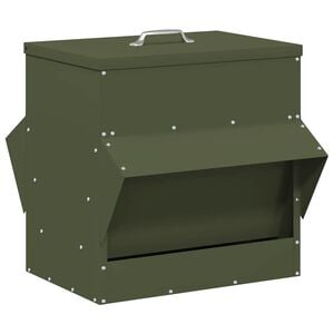 vidaXL H&uuml;hnerf&uuml;tterer Olive Gr&uuml;n 40,5 x 45 x 41 cm Kaltgewalzter Stahl