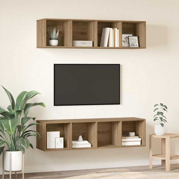 vidaXL TV-Schrankset 2 pcs Artisan-Eiche 37 x 37 x 142,5 cm