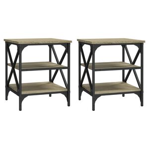 vidaXL Beistelltische 2 Stk. Sonoma-Eiche 40x42x50 cm Holzwerkstoff