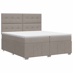vidaXL Boxspringbett mit Matratze Taupe 140 x 190 cm Stoff
