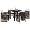 vidaXL Garten Essgruppe 5 pcs Braun Pulverbeschichteter Stahl