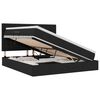 vidaXL LED-Speicherbett mit Matratze Schwarz 180 x 200 cm Stoff