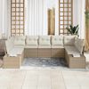 vidaXL Gartensofa-set mit Kissen 9 pcs Beige und Creme Polyrattan
