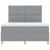 vidaXL Boxspringbett mit Matratze Hellgrau 140 x 190 cm Stoff