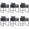 vidaXL Garten Essgruppe 7 pcs Schwarz Stahl
