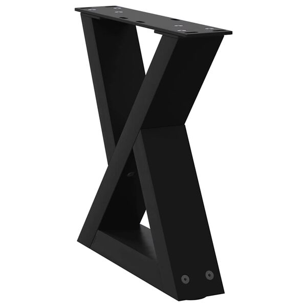 vidaXL Couchtischbeine 2 Stk. Schwarz 30x(30-31,3) cm Stahl