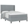 vidaXL Boxspringbett mit Kissen Hellgrau 200 x 160 cm Stoff