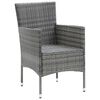 vidaXL 5-tlg. Garten-Essgruppe mit Kissen Poly Rattan Grau