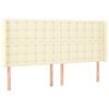 vidaXL Kopfteil mit Ohren Creme 183x16x118/128 cm Kunstleder