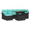 vidaXL Garten-Sofa-Set 7 stk. Schwarz Poly Rattan
