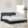 vidaXL Bettgestell ohne Matratze Dunkelgrau 200x200 cm Samt
