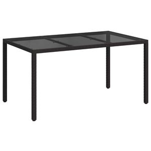 vidaXL Gartentisch Schwarz 150 x 90 x 75 cm Poly-Rattan