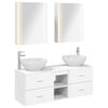 vidaXL Badezimmerm&ouml;bel-Set 5 stk. Wei&szlig; Ingenieurholz und Glas