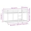 vidaXL Etagenbett mit Vorh&auml;ngen Wei&szlig; & Schwarz 90x190 cm Kiefernholz