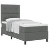 vidaXL Boxspringbett mit Kopfteil Dunkelgrau 80 x 200 cm Stoff