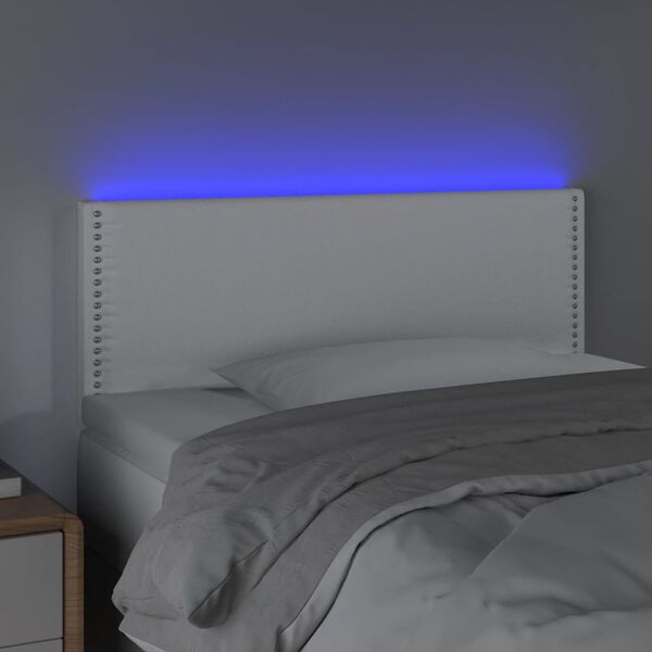 vidaXL LED Kopfteil Wei&szlig; 80x5x78/88 cm Kunstleder
