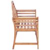 vidaXL Gartenbank mit Hellgr&uuml;ner Auflage 120 cm Massivholz Teak