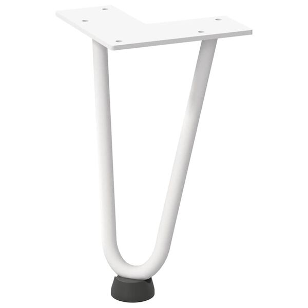 vidaXL Haarnadelbeine f&uuml;r Couchtisch 4 Stk. Wei&szlig; 20 cm Massivstahl