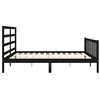 vidaXL Massivholzbett mit Kopfteil Schwarz 200x200 cm