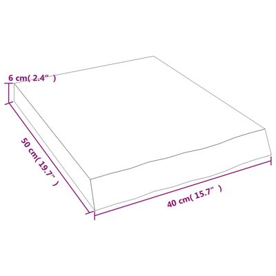 vidaXL Waschtischplatte Dunkelbraun 40x50x(2-6)cm Massivholz Behandelt