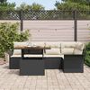 vidaXL Garten-Sofa-Set mit Speicher 6 pcs Schwarz Poly Rattan