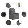 vidaXL Massagesessel Relaxsessel Echtleder Grau