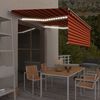 vidaXL Markise Manuell Einziehbar mit Rollo & LED 4x3 m Orange & Braun