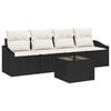 vidaXL Sofa Set 5 stk. Schwarz und Creme Poly-Rattan