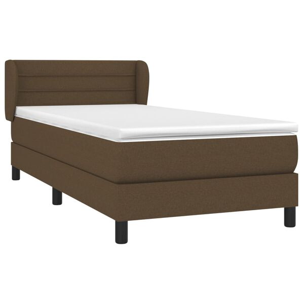 vidaXL Boxspringbett mit Matratze Dunkelbraun 80x200 cm Stoff