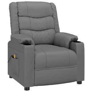 vidaXL Massagesessel Grau Kunstleder