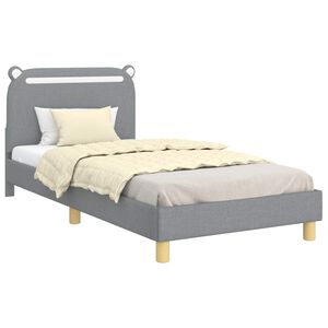 vidaXL Kinderbettgestell mit Kopfteil Hellgrau 80 x 200 cm Stoff