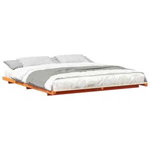 vidaXL Bodenbettgestell Wachsbraun 200 x 220 cm Massivholz Kiefer