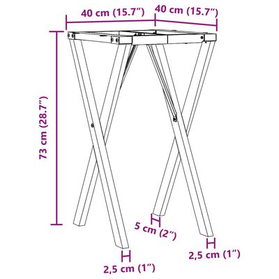 vidaXL Esstisch-Gestell in X-Form 40x40x73 cm Gusseisen