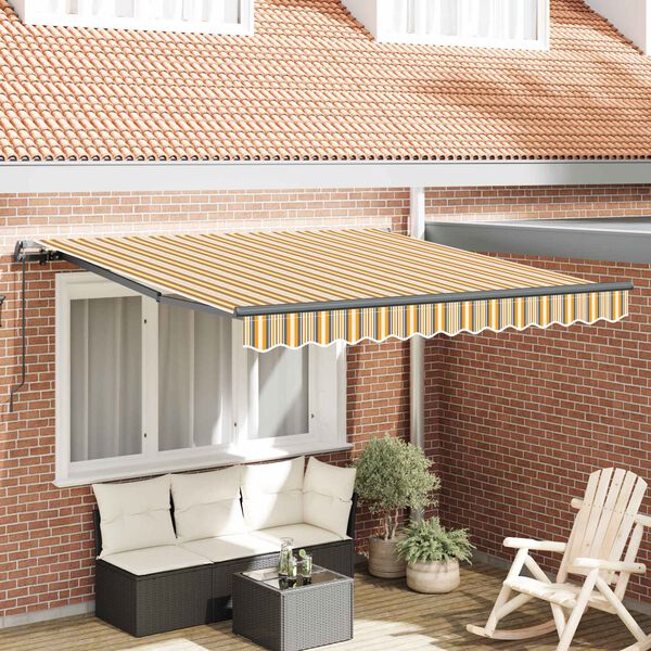 vidaXL Einziehbare Markise Mehrfarbig 300 x 250 cm Polyester und Stahl