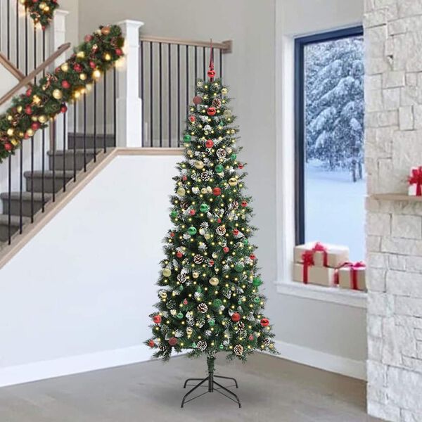 vidaXL K&uuml;nstlicher Weihnachtsbaum mit 300 LEDs mit St&auml;nder Gr&uuml;n 240 cm