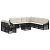 vidaXL Gartensofa-set 10 pcs Schwarz Poly-Rattan