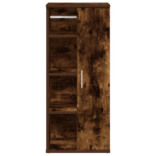 vidaXL Badezimmerschrank mit Rollenhalter R&auml;uchereiche 39x22x90 cm