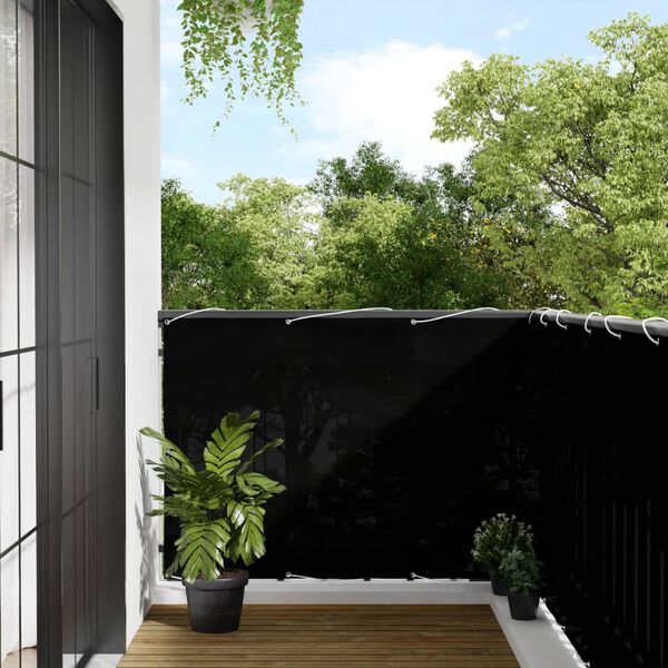 vidaXL Balkon-Sichtschutz Schwarz 120x700 cm 100 % Polyester-Oxford