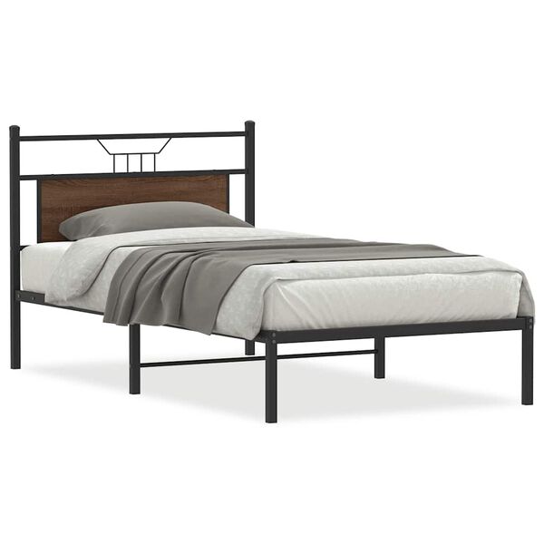 vidaXL Bettgestell ohne Matratze Braun Eiche 100x190 cm Holzwerkstoff