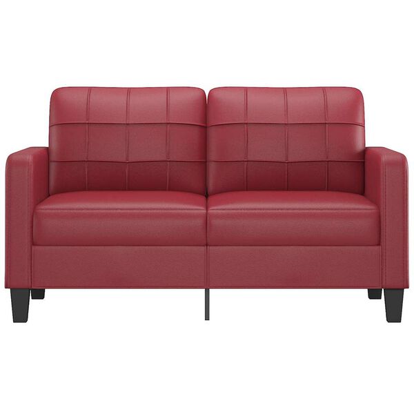 vidaXL 2-Sitzer-Sofa Weinrot 140 cm Kunstleder