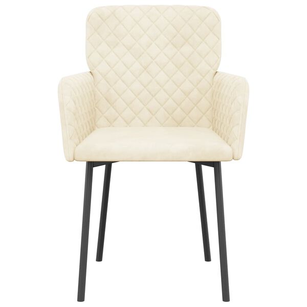 vidaXL Esszimmerstühle 2 Stk. Creme Samt