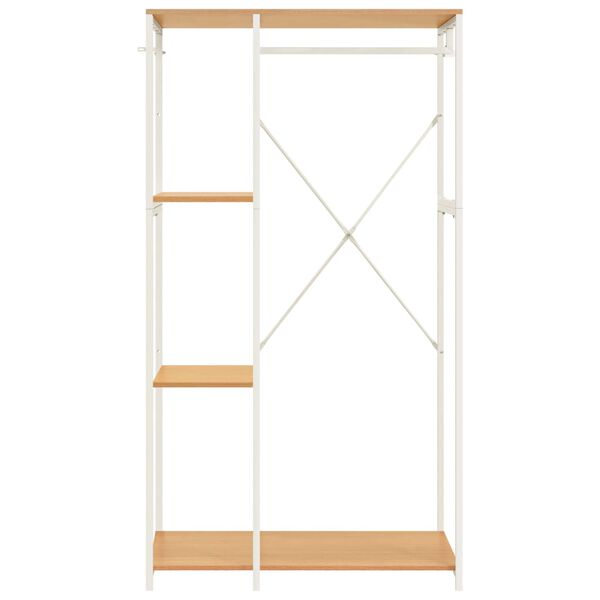 vidaXL Kleiderschrank Wei&szlig; Eiche 90x40x167 cm Metall Holzwerkstoff