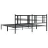 vidaXL Bettgestell mit Kopfteil Metall Schwarz 200x200 cm