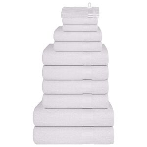 vidaXL 12-tlg. Handtuch-Set FROGN Wei&szlig; 360 g/m&sup2;