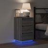 vidaXL Nachttisch mit Schubladen Grau 39 x 34,5 x 65 cm Holzwerkstoff