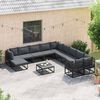 vidaXL Garten-Sofa-Set 11 pcs Schwarz Aluminium